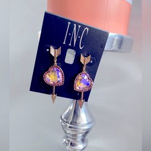 INC Gold-Tone Arrow+Heart Earrings ✨ Shimmer